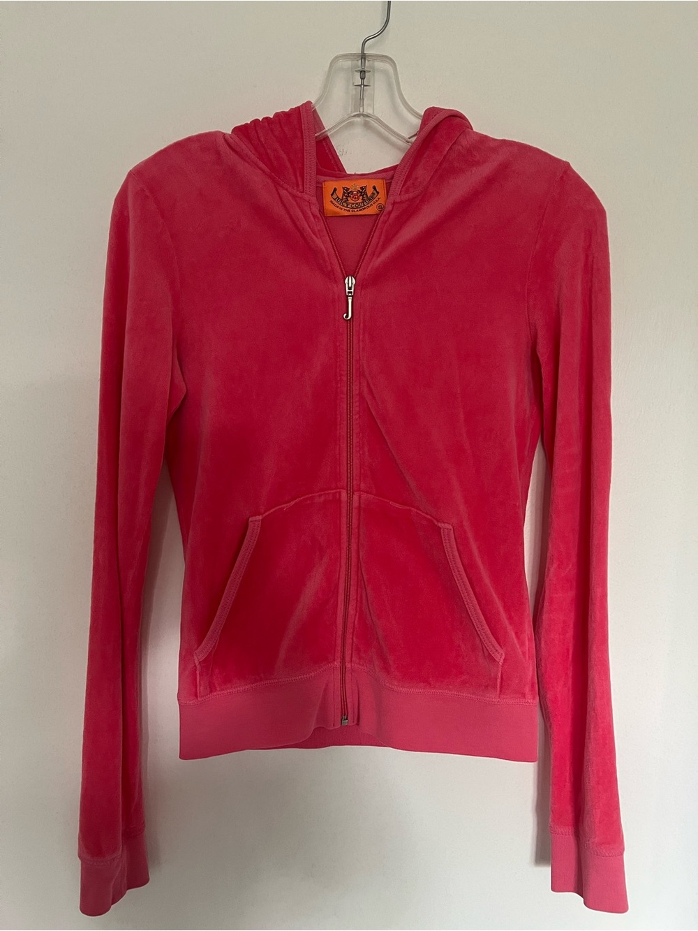 Juicy Couture Bright Pink Velour Zip Hoodie